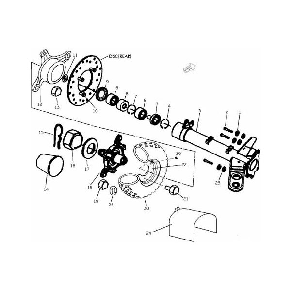 (3) - Rear axle mount - Linhai ATV 200