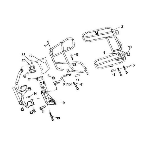 (1) - Schraube M8x1.25x20 - Linhai ATV 290 4x2 4x4