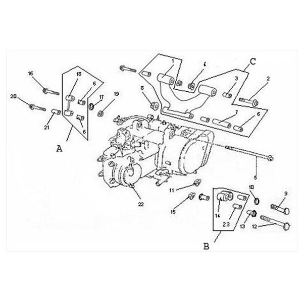 (2) - Schraube für Motorhalterung M12x62 - Linhai ATV 310