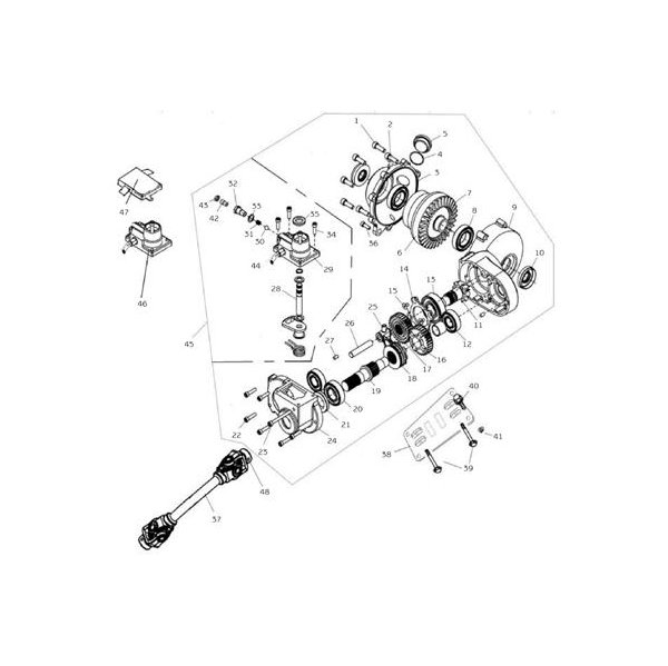 (46) - Stellmotor Getriebe vorne - Linhai ATV 420