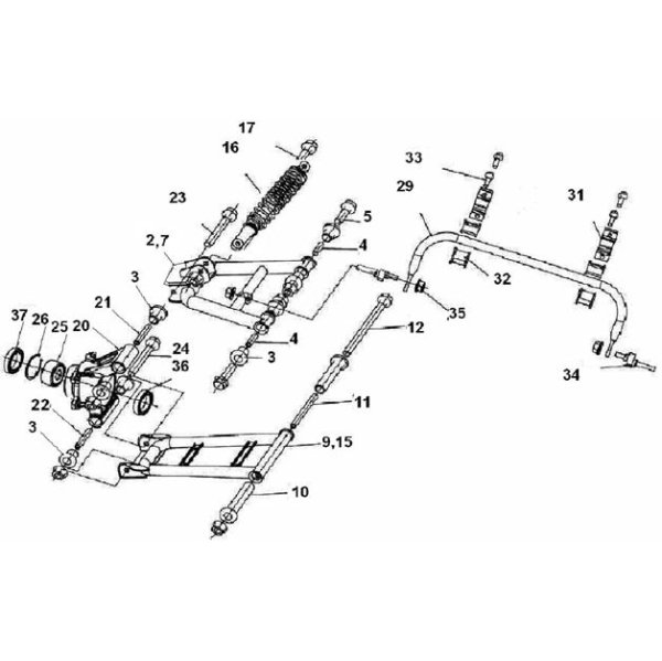 (21) - Spacer tube / spacer for wishbones 91 mm - Linhai ATV 560 Hytrack HY560