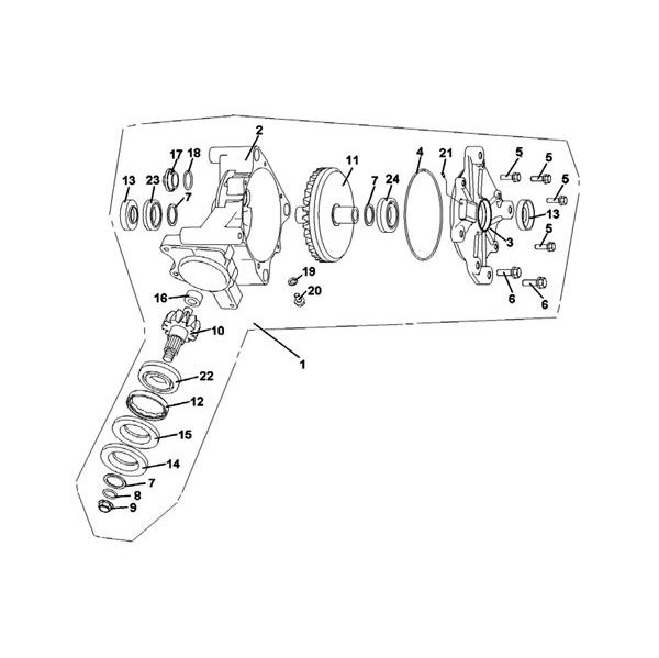(9) - Sechskantmutter M16x1,5 - Linhai 600 / Hytrack HY600
