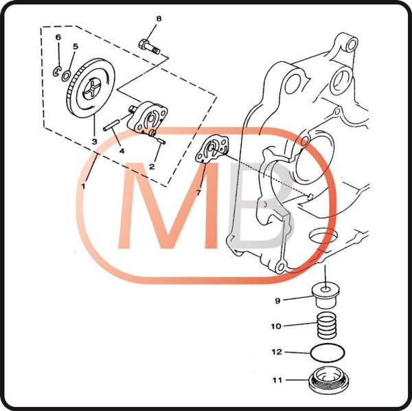 (8) - Screw M6x25 - Linhai 352cc Linhai carburettor engine
