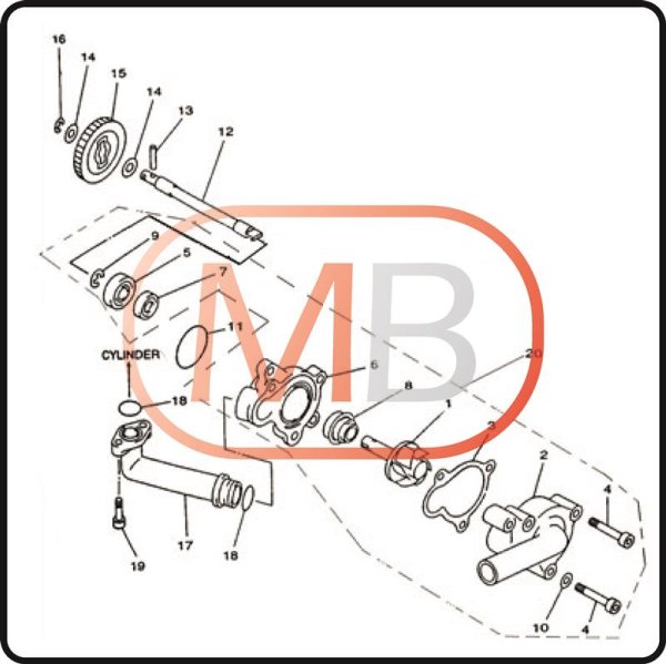 (19) - Hexagon socket screw M6x15 - Linhai 352cc Linhai carburettor engine