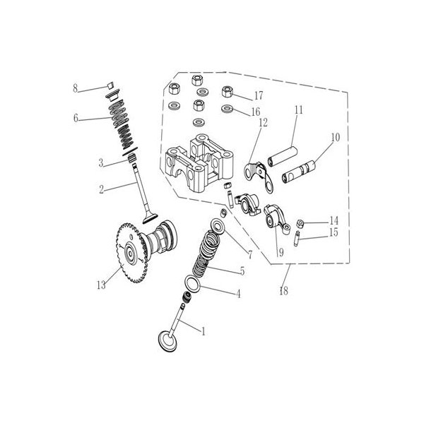 (2) - Exhaust valve - Linhai ATV 170 / Hytrack HY170ST