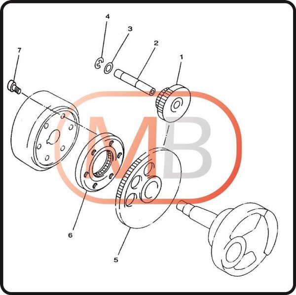 (3) - Ring 12 - 352 cc Linhai-motor EFI