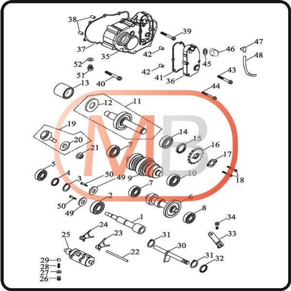 (34) - Schraube M6x28 Sechsk. m. Bund gr. - Access 280cc Motor
