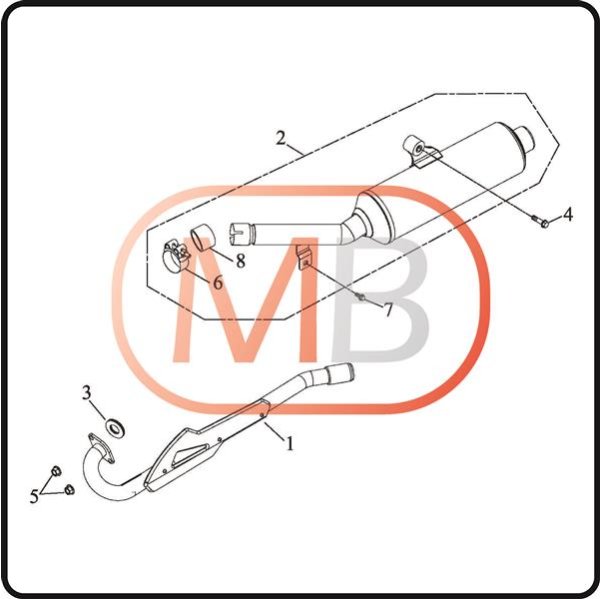(1) - Front Exhaust Manifold - Access AMS 4.30 SM (Carburettor) (RK3SP2217)