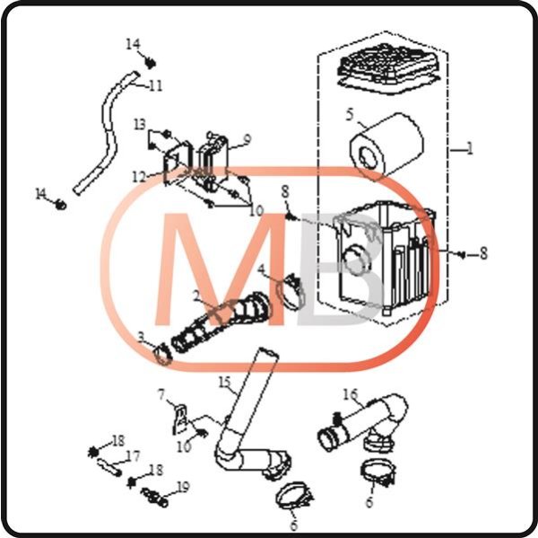 (10) -  screw M6x16 hexagon with waistband size. - Access AMS 4.30 SM (carburetor) (RK3SP2217)