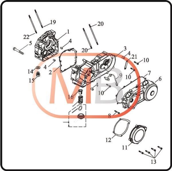 (19) - Stehbolzen M8x229 - Access 359cc Vergaser Motor