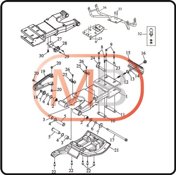 (1) - Forcellone - Access AMS 4.30 SM (carburatore) (RK3SP2217)
