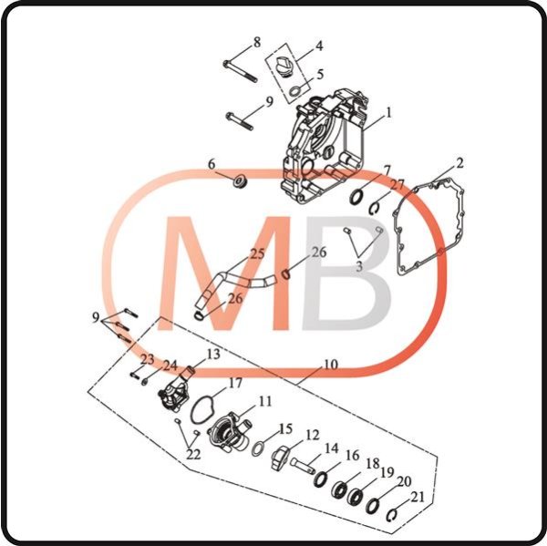 (23) - Schraube M6x10 SH gr. - Access 359cc Vergaser Motor