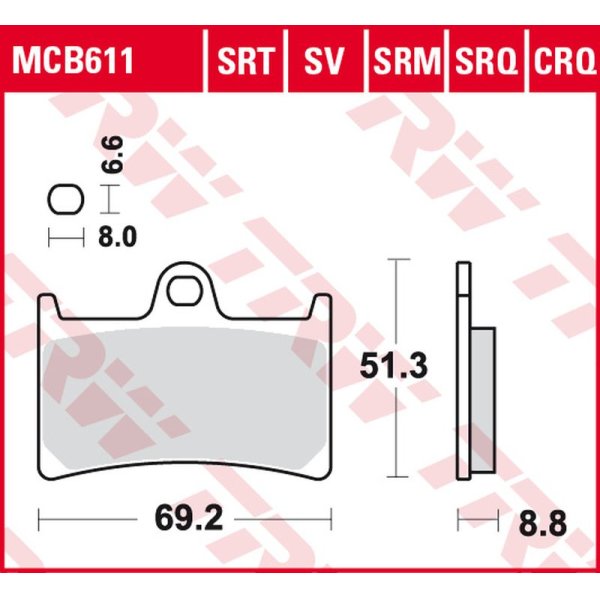 Bremsbelag Standard TRW - MCB611