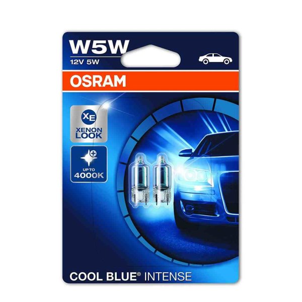 W5W 12V 5W Halogen COOL Blue INTENSE 4000K Blister 2 Stk. Osram 2825HCBI-02B Kennzeichenbeleuchtung