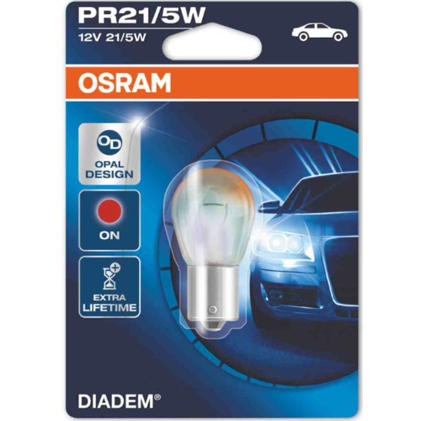 Osram DIADEM® BAW15d Einzelblister 7538LDR-01B ECE PR21/5W 12 Volt 21/5 Watt Bremslicht/Rücklicht