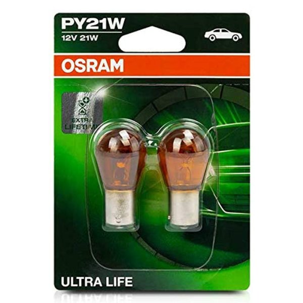 Osram ULTRA LIFE PY21W Doppelblister 7507ULT-02B ECE PY21W 12 Volt 21 Watt Blinker hinten/Blinker vorn